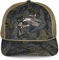 Paramount Outdoors, Pintail Pair Duck Hat, Waterfowl Print, 6-Panel Rope Cap, Olive (PAO1113-DBK-OSFA)