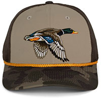 Paramount Outdoors, Drake Mallard Duck Hat, 6-Panel Mesh back, Rope Cap, Khaki ( PAO2006-D05-DXX-OSFA)
