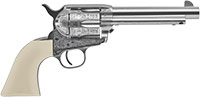 Uberti Outlaws & Lawmen Teddy Revolver 356719, 45 Long Colt, 5.5", Ivory Grip, Polished Nickel Finish