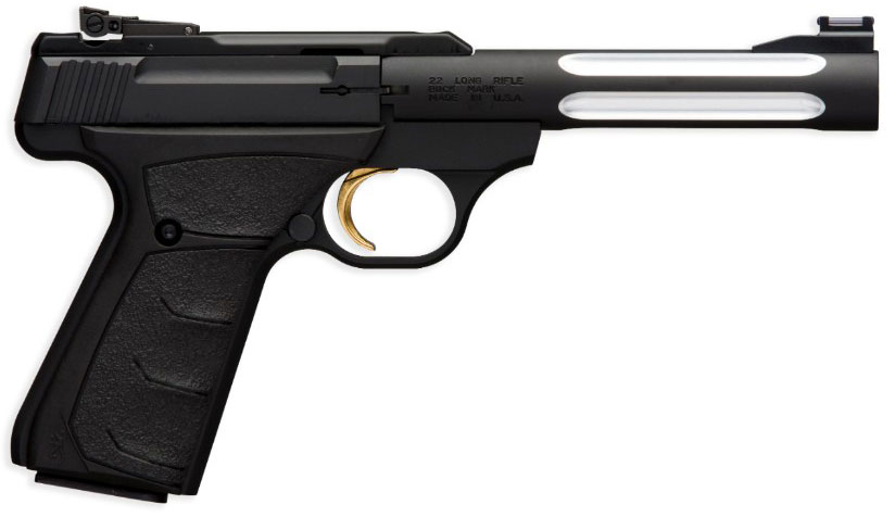 Browning Buck Mark Lite Black UFX Pistol 051526490, 22 Long Rifle, 5.5" Fluted, Ambi Ultragrip, Black Finish, 10 Rds