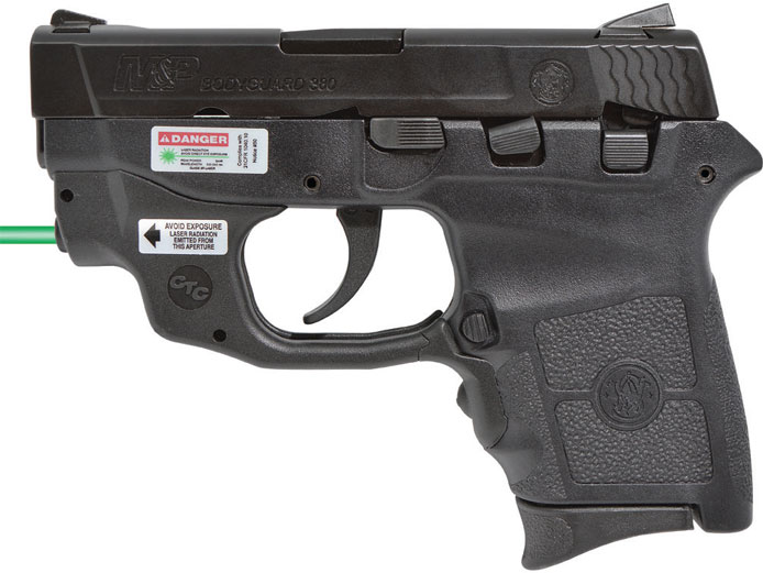 Smith & Wesson Bodyguard Pistol 10178, 380 ACP, 2.75 in, Crimson Trace Green Laser, Black Melonite Finish, 6 Rd