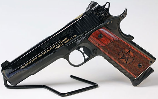 Sig 1911 Texas Edition Pistol 191145TXG, 45 ACP, 5", Rosewood Custom Grips, Polished Blue Finish, 8 Rds