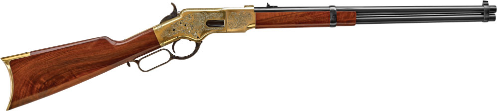 Uberti 1866 Flatside 150th Anniversary Yellowboy Rifle Brass 356125, .45 Colt, 20", A Grade Stock