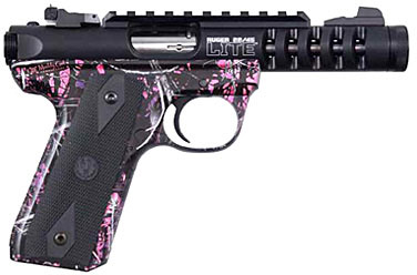 Ruger 22/45 Lite Rimfire Pistol 3909, 22 LR, 4.4" Threaded, Muddy Girl Camo Grip, Black Anodized Finish, 10 Rd