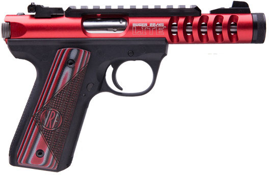 Ruger 22/45 Lite NRA Edition Rimfire Pistol 3911, 22 LR, 4.4" Threaded, Red/Grey Laminate NRA Grip, Red Finish, 10 Rd