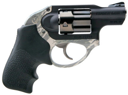 Ruger LCR Lightweight Compact Revolver 5425, 38 Special, 1.875 in, Hogue Grip, Black Finish, Green Digital Camo, 5 Rd