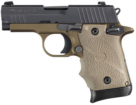 Sig P938 Combat Pistol 9389CBT, 9mm, 3", Flat Dark Earth Grips, Black/FDE Finish, 7 Rd