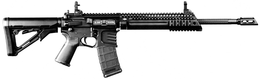 Yankee Hill Model 57 Semi-Auto Rifle, MODEL57556, 223 Remington/ 5.56 NATO, 16, Magpul CTR Stock, Black Finish, 30 Rd