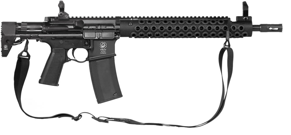 Troy Alpha Carbine M4 Rifle SCAR-AL1-16BT-00, 5.56mm NATO, 16", Troy PDW Stock, Black Finish, 30 Rd