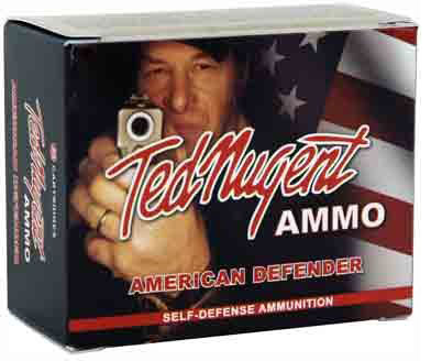 ATI Ted Nugent American Defender Pistol Ammunition TNAD10180, 10 mm, Uni-Core Hollow Point (HP), 180 GR, 1235 fps, 20 Rd/bx