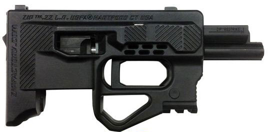 ZiP Factory ZiP Semi-Auto Pistol USZIPNMB76, 22 LR, 5.25 in, Checkered Polymer Stock, Black Finish, No  Mag