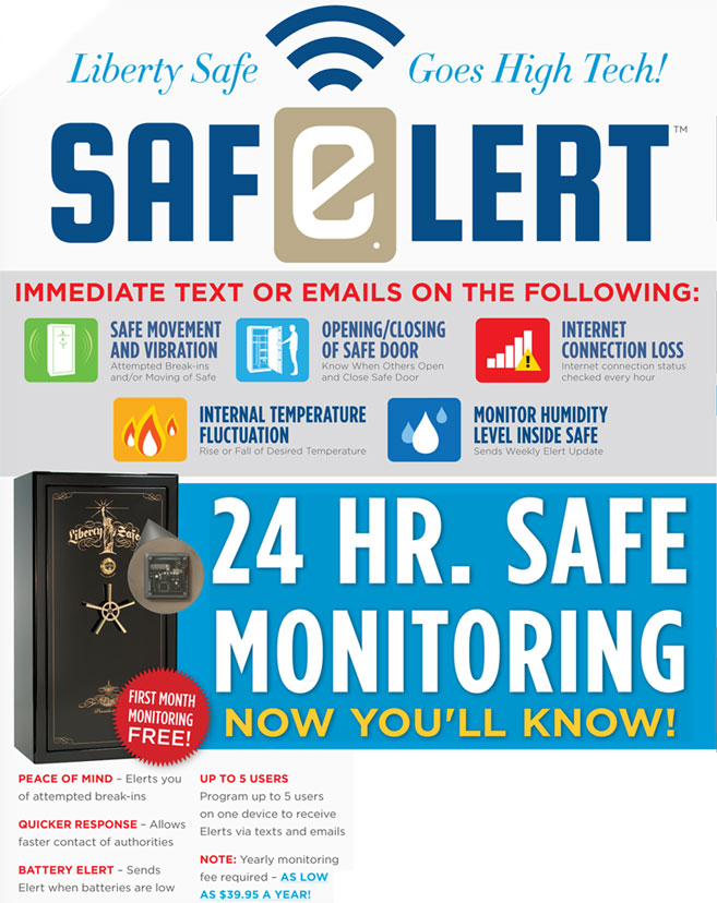 Liberty Safes SafElert 24 Hr Safe Monitoring Device sends Text Msg/E-mail Alerts (10925)