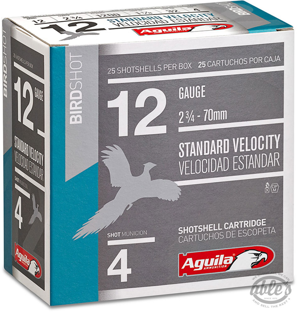 Aguila Standard Velocity Shotshells 1CHB1216, 12 Gauge, 2-3/4", 1-1/8 oz, 1200 fps, #6 Lead Shot, 25 Rds/Bx