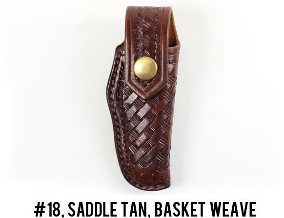 A&M Leatherwork Handmade Case Trapper Sheath, Saddle Tan, Basket Weave (AMLW20BKWST)