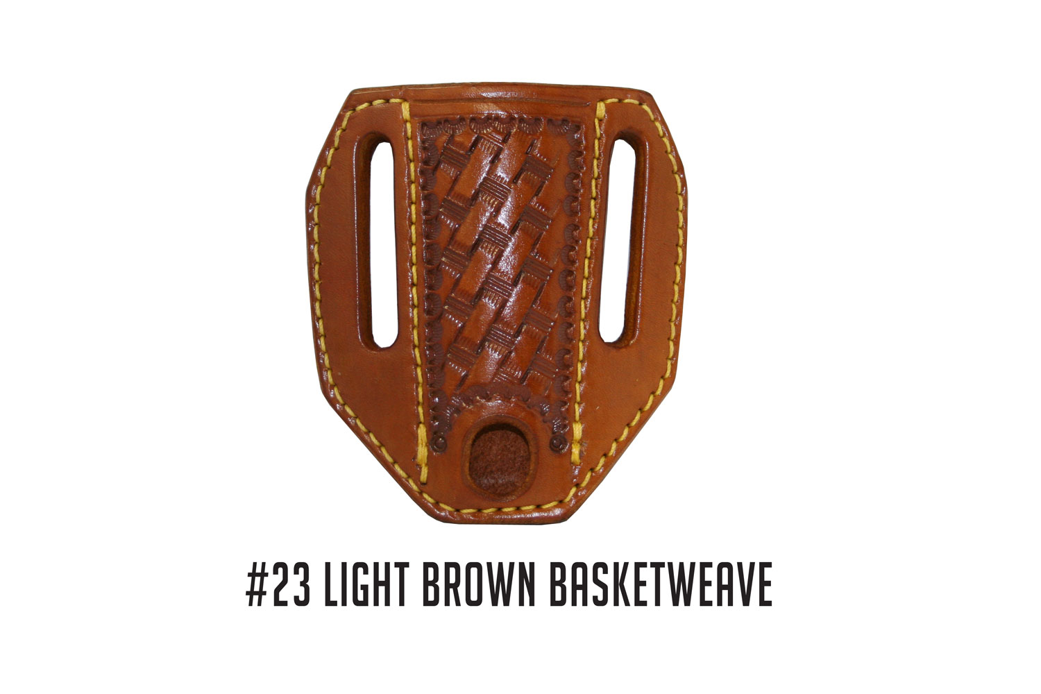 A&M Leatherwork Handmade Case Trapper Sheath, Light Brown, Basket Weave (AMLW23BKWLB)