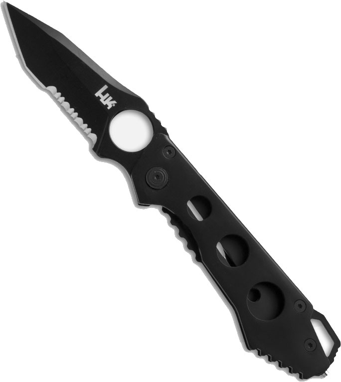 Heckler & Koch Ally Frame Lock Knive w/Black Tanto Point Blade Combo Edge (14447SB)