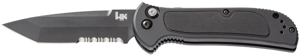 Benchmade HK Entourage Automatic Folding Knife w/Black Drop Point Blade Combo Edge (14701SBK-1)