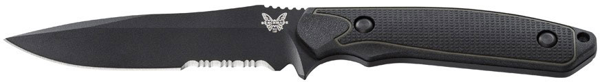 Benchmade Protagonist Fixed Knife w/Black Stainless Steel Drop Point Serrated Blade, PIM Sheath (169SBK)