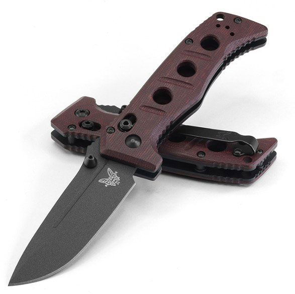 Benchmade Mini Adamas Folding Knife w/Black Plain Edge Stainless Steel Drop Point Blade (273BK-2201)