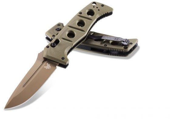 Benchmade Adamas Auto Folding Knife w/Flat Earth Plain Edge Stainless Steel Drop Point Blade (2750FE-2)