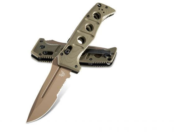 Benchmade Adamas Auto Folding Knife w/Flat Earth Como Edge Stainless Steel Drop Point Blade (2750SFE-2)