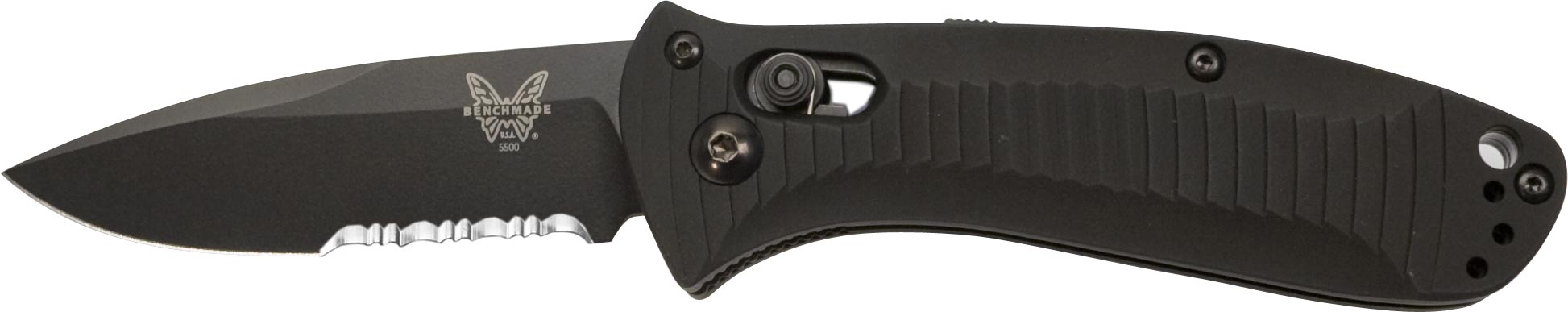 Benchmade Mini-Auto Presidio w/ Black Stainless Steel ComboEdge Drop-Point Blade (5500SBK)