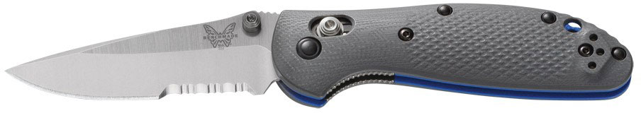 Benchmade Mini-Griptilian Folding Knife w/Stainless Steel Drop Point Combo Edge Blade (556S-1)