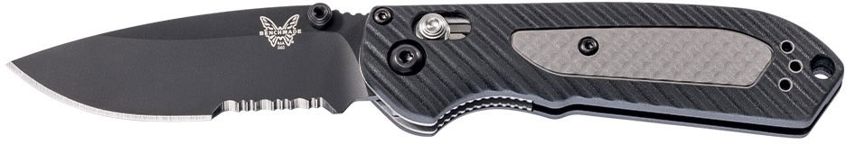 Benchmade Mini Freek Folding Knive w/Black Drop Point Blade Combo Edge (565SBK)