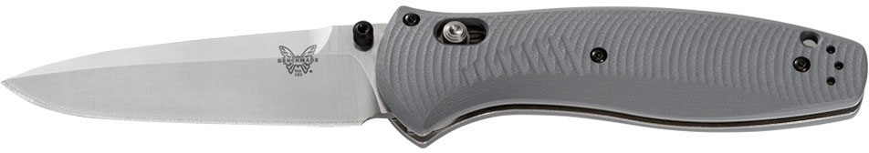 Benchmade Barrage Folding Knife w/ Stainless Steel Drop-Point Blade, Gray G10 Grips (580-2)