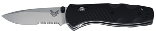 Benchmade Mini-Barrage Folding Knife w/Stainless Steel Combo Edge Drop Point Blade (585S)