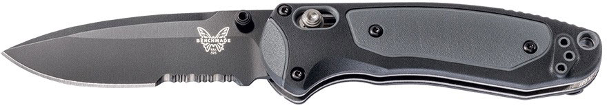 Benchmade Mini Boost Folding Knife w/Black Coated Serrated Edge Clip Point Blade (595SBK)