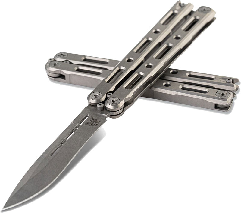 Benchmade 85 Billet Ti Bali-Song Knife w/Drop-Point Straight Edge Blade (85)