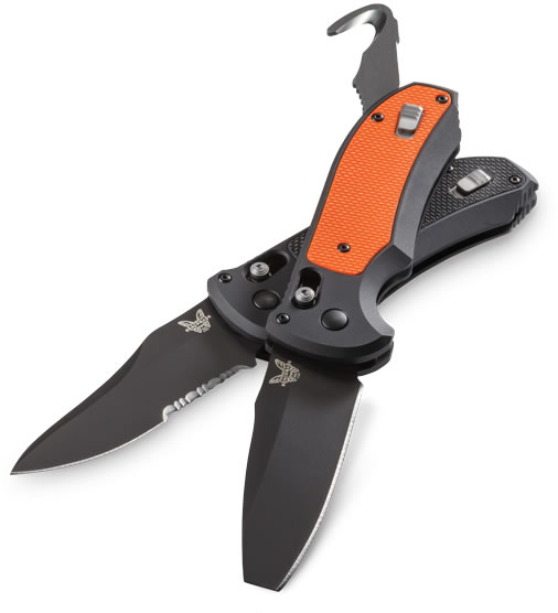 Benchmade Auto-Triage Folding Knife w/Black Stainless Steel ComboEdge Opposing Bevel Blade (9160SBK)