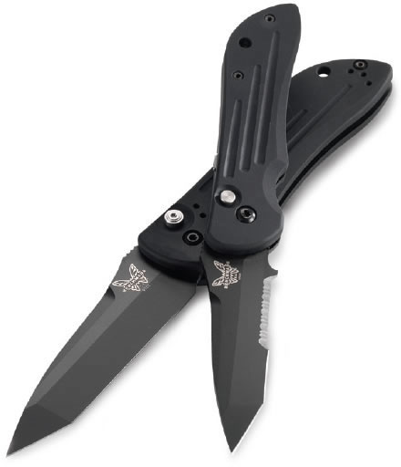 Benchmade Mini-Auto Stryker Folding Knife w/Black Stainless Steel ComboEdge Tanto Blade (9500SBK)
