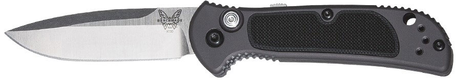 Benchmade Mini Coalition Automatic Folding Knife w/Stainless Steel Plain Edge Drop-Point Blade (9750)