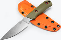 Benchmade Raghorn Fixed Knife w/Satin Drop Point Blade, OD Green G10 Handle, Orange Boltaron Sheath (15600-01)