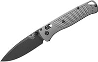 Benchmade Bugout w/Tungsten Gray Stainless Steel, Plain Edge Drop Point Blade, Storm Gray Handle (535BK-08)