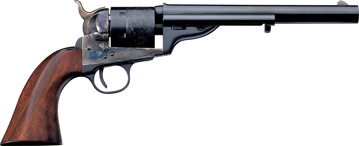 Uberti 1872 Open Top Late Model Army Revolver U341350, 45 Colt, 7.5", Walnut Stock, Blued Finish