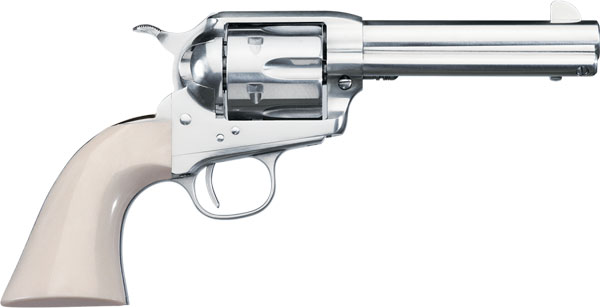 Uberti Short Stroke SASS Pro Nickel Revolver 356N50, .45 Colt, 5.5", Full Nickel-Plated Steel