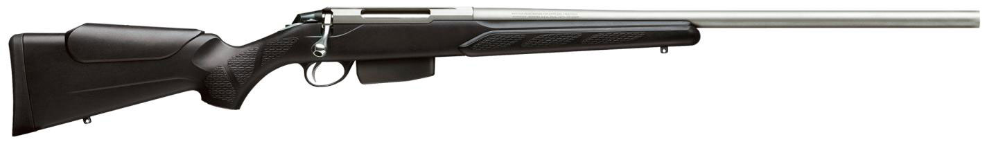 Tikka T3 Varmint Stainless JRTF322, 204 Ruger, 23 3/8 in, Black Synthetic Stock, Stainless FInish