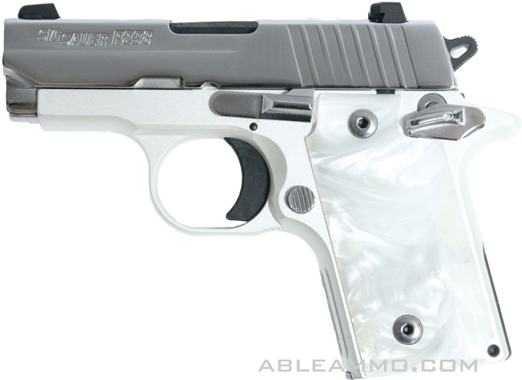 Sig P238 White Chrome Pistol 238380WCR, 380 ACP, 2.7", White Pearlite Grips, Arctic Frost Finish, 6 Rd