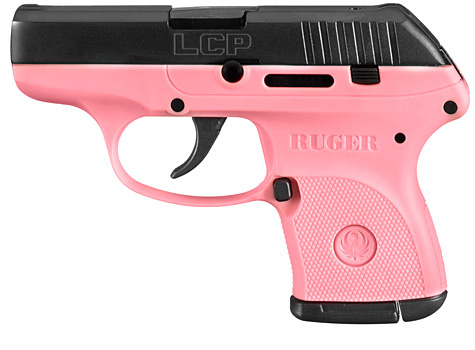 Ruger LCP-P Pistol 3717, 380 ACP, 2.75 in, Checkered Pink Grip, Blue Finish, 6 Rd