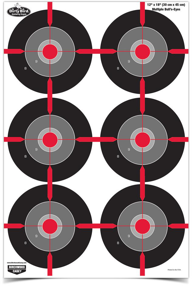 Birchwood Casey Dirty Bird 12"x18" Multple Bull's Eye Target (35705)