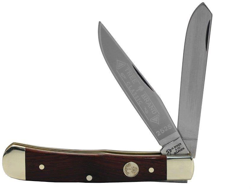 Boker Rosewood Trapper Folding Knife w/Clip/Spel Blade & Rosewood Handles 112525