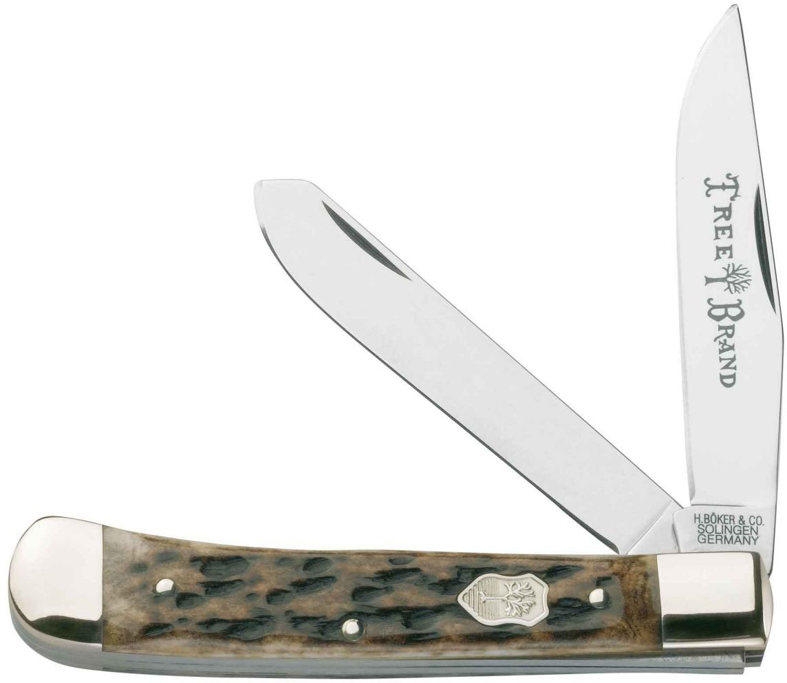 Boker Appaloosa Bone Trapper Fodling Knife w/Clip/Spey Blacde & Appaloosa Handles (112525AB)