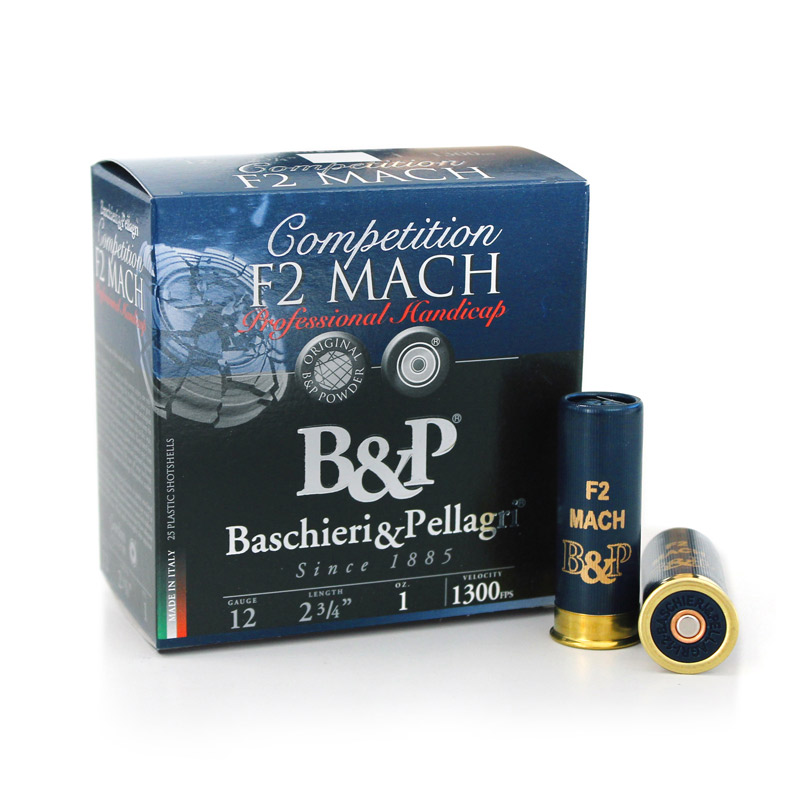 Baschieri & Pellagri F2 Mach Target Loads CA7T02MAC011, 12 Gauge, 2-3/4", 1 oz, 1300 fps, #7.5 Shot, 25 Rd/Bx