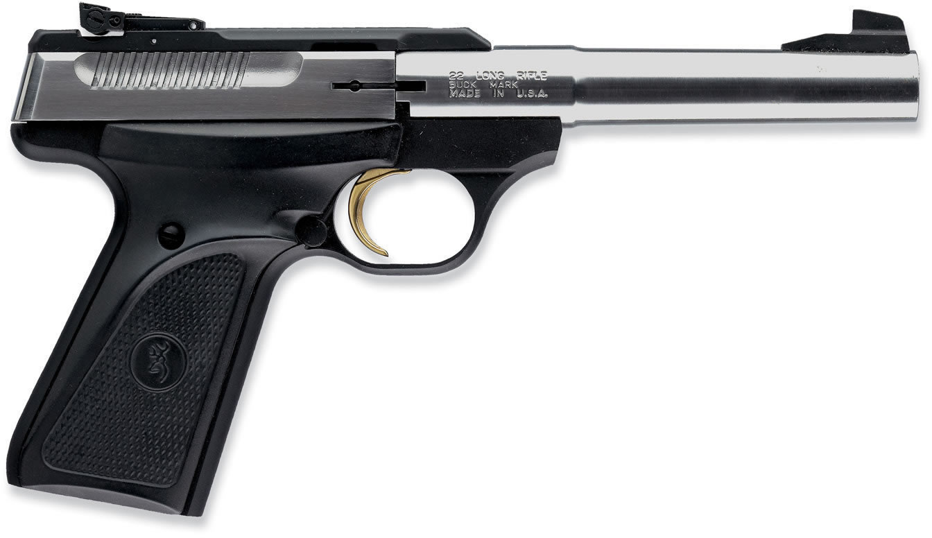Browning Buck Mark Rimfire Pistol 051381490, 22 Long Rifle, 5 1/2 in, Composite Grip, Stainless Finish, 10 Rd