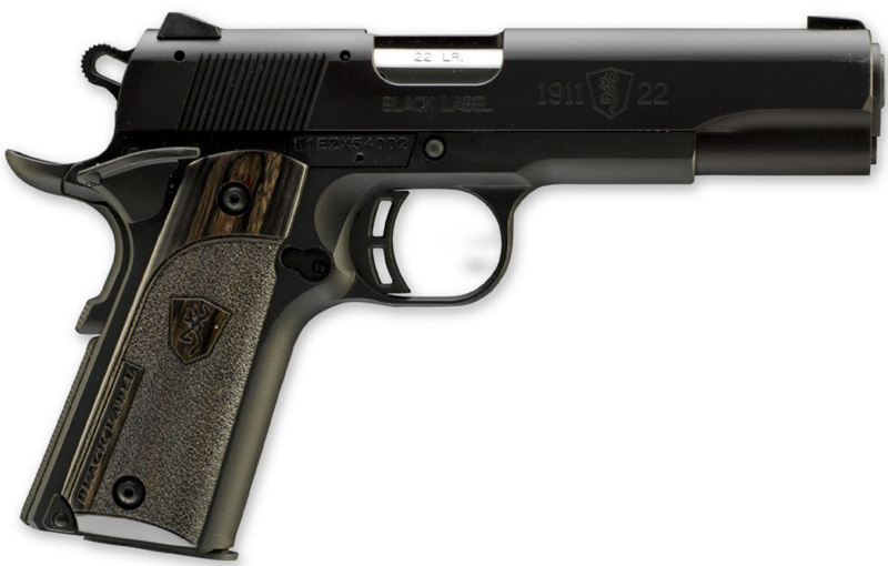 Browning Compact 1911-22 A1 Single Action Pistol 051814490, 22 LR, 4-1/4", Black Laminated Grips, Black Finish, 10 Rd