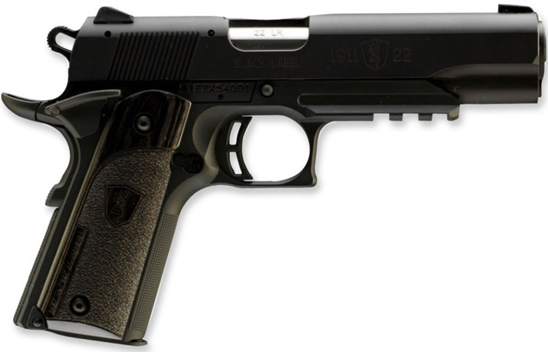 Browning Compact 1911-22 A1 Pistol w/ Rail 051816490, 22 LR, 4-1/4", Black Laminated Grips, Black Finish, 10 Rd