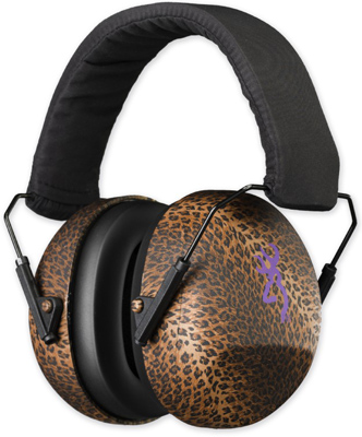 Browning Buckmark II Hearing Protection For Her, Leopard (126332)